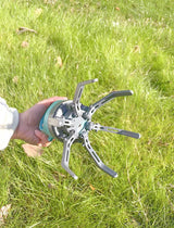 Blue Portable Pet Poop Scooper - 6-Claw Design - Front View