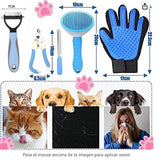 Blue 5-Piece Pet Grooming Kit - Cat & Dog Brushes, Nail Clippers & More - Front View