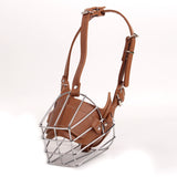 Brown Metal Basket Dog Muzzle - Anti-Bite & Anti-Barking - L