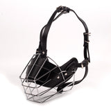 Black Metal Basket Dog Muzzle - Anti-Bite & Anti-Barking - L