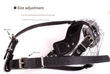 Black Metal Basket Dog Muzzle - Anti-Bite & Anti-Barking - L - Front View