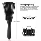3 - pcs Blue Detangling Brush - Octopus Design for Effortless Hair Care - Side View