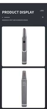 Grey Men's electric hair trimmer with retractable design and USB charging - Rear View