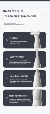 All-in-One Ladies' Trimmer Kit - Body, Face, Eyebrow & Nose Hair Removal - 45-Degree Angle