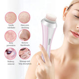 Green Rechargeable Facial Cleansing Brush Kit with 4 Heads & Charging Dock - Top-Down View