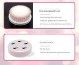 Green Rechargeable Facial Cleansing Brush Kit with 4 Heads & Charging Dock - Rear View
