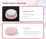 Green Rechargeable Facial Cleansing Brush Kit with 4 Heads & Charging Dock - Close-Up Angle