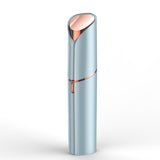 Blue Mini Lipstick Electric Shaver - USB Rechargeable Facial Hair Remover - Front View