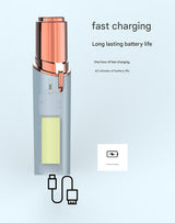 Red bean powder Mini Lipstick Electric Shaver - USB Rechargeable Facial Hair Remover - Top-Down View