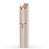 Champagne Gold Mini Lipstick Electric Shaver - USB Rechargeable Facial Hair Remover - Front View