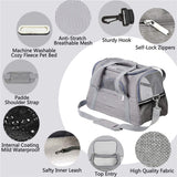 Portable Pet Bag for Small Dogs and Cats - Black Travel Tote with Pet Mat (44x25x28cm)
