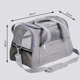 Portable Pet Bag for Small Dogs and Cats - Purple Travel Tote with Pet Mat (44x25x28cm) - 45-Degree Angle