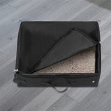 Black Portable Foldable Cat Litter Box - Waterproof Travel Litter Pan for Cats - Front View