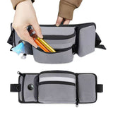Multi-Function Dog Training Belt Bag with Water Bottle Holder - Grey - Front View