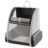 Black Foldable Pet Carrier Backpack - Breathable Mesh Travel Bag for Cats & Small Dogs - Front View
