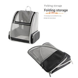 Black Foldable Pet Carrier Backpack - Breathable Mesh Travel Bag for Cats & Small Dogs - Top-Down View