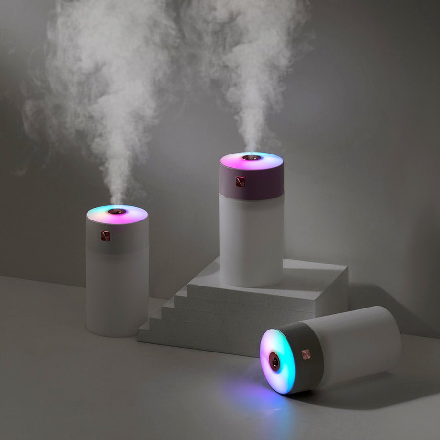 Pink 300ml USB Air Humidifier - Quiet Mini Humidifier for Bedroom, Office, Car