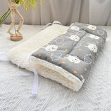 Cat Cage Platform Mat - Rabbit pattern on Gray background (40x60cm) - Front View