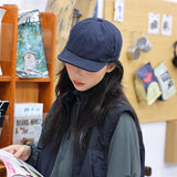 Navy blue Minimalist Baseball Cap - Unisex Retro Streetwear Hat - Front View