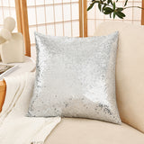 Shiny Sequin Pillowcase - Single-sided gorgeous pillowcase  (Silver pair: 45x45cm) - Front View