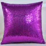Shiny Sequin Pillowcase - Single-sided gorgeous pillowcase  (Purple pair: 40x40cm) - Front View