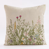 Style 1 Wildflower Linen Pillow Cover - Botanical Print Cushion Case (One pair??5x45cm)