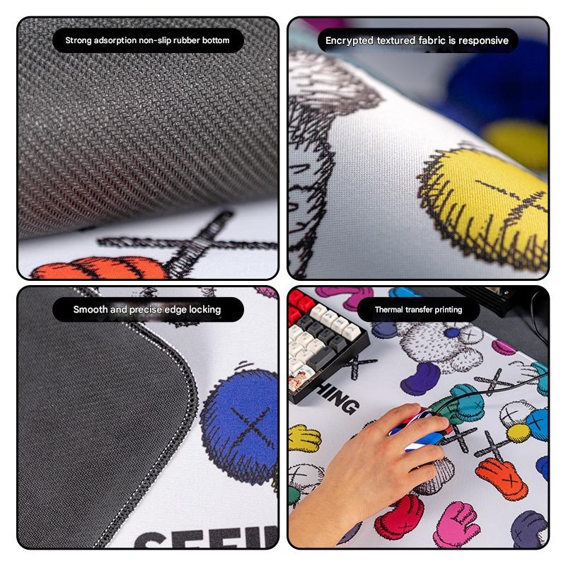 Extended Gaming Mousepad (90x40x0.4cm) - Big Beard Uncle Design, Stitched Edges - Style 4