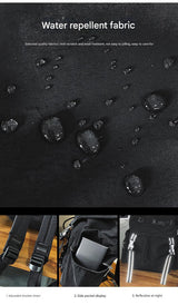 Black Lightweight Nylon Backpack - Water Resistant Travel Daypack for Women & Men - Top-Down View