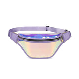 Purple Transparent Waist Bag - Shiny Laser Waist Bag Crossbody Bag