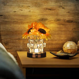 Sunflower LED Crystal Flower Table Lamp - USB Rechargeable Touch Control Night Light - 45-Degree Angle