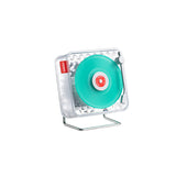 White Retro Bluetooth Speaker - Transparent Vinyl Design with RGB Light - Front View