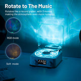 White Waves Retro Bluetooth Speaker Clock with Ambient Light Projector