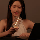 Silver Portable Magnetic Table Lamp with Bendable LED - USB-C Rechargeable - Front View