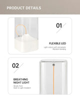 Silver Portable Magnetic Table Lamp with Bendable LED - USB-C Rechargeable