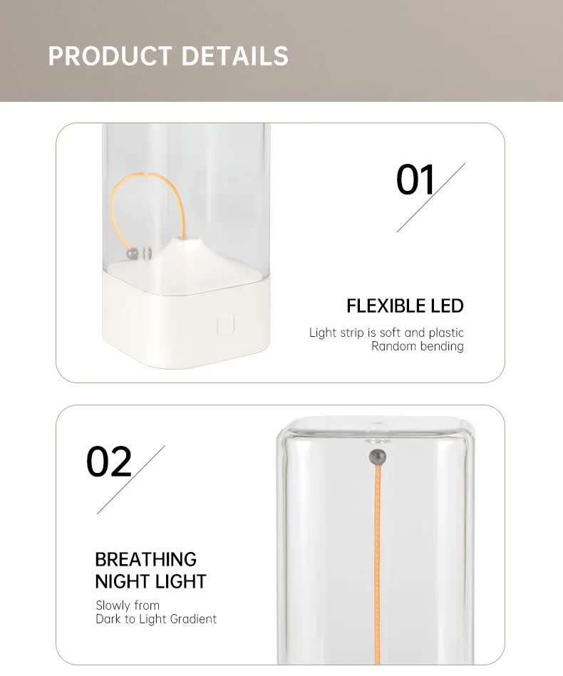 Gery Portable Magnetic Table Lamp with Bendable LED - USB-C Rechargeable