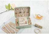 Pink Elegant Quilted PU Leather Jewelry Box - Portable Organizer for Travel & Home - 45-Degree Angle