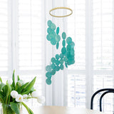 Blue Bohemian Seashell Wind Chime - Dream Catcher Hanging Decor for Home - Side View