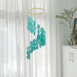 Cyan Bohemian Seashell Wind Chime - Dream Catcher Hanging Decor for Home
