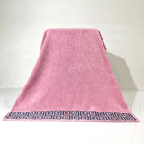 Pink Luxury Cotton Towel Set - 6-Piece Highly Absorbent Bath & Hand Towels - Close-Up Angle