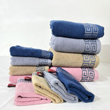 Grey Luxury Cotton Towel Set - 6-Piece Highly Absorbent Bath & Hand Towels - Top-Down View