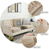 2 Pcs Peacock Blue Elegant Polyester Sofa Cover - Full Protection Against Cat Scratches & Wear - Top-Down View