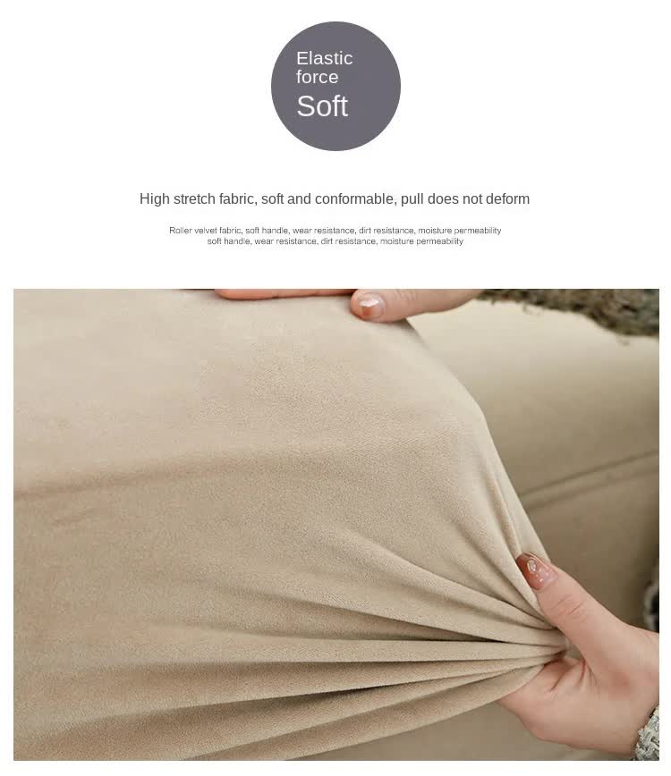2 Pcs Beige Elegant Polyester Sofa Cover - Full Protection Against Cat Scratches & Wear