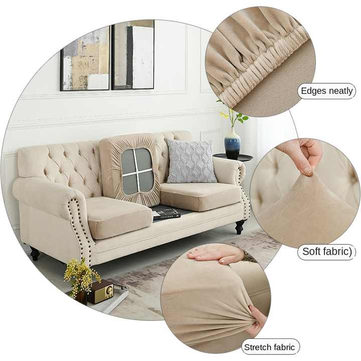 2 Pcs Dark Grey Elegant Polyester Sofa Cover - Full Protection Against Cat Scratches & Wear