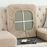 2 Pcs Khaki Elegant Polyester Sofa Cover - Full Protection Against Cat Scratches & Wear - Side View