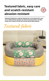Size S Yellow Cozy Pet Bed for Small Dogs and Cats - Durable & Chew-Resistant Nest for All Seasons