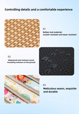 Size S Style 1 Pink And Brown Pet Cooling Mat for Dogs and Cats - Summer Breathable Woven Rattan Bed with Sponge Cushion, Durable and Chew-Resistant - 45-Degree Angle