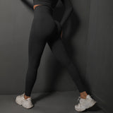 Size S Black Seamless High-Waisted Yoga Pants for Women - Lift Workout Leggings for Running, Gym, and Fitness