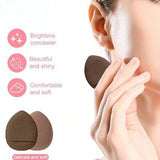 3 * Brown 20 Sets Makeup Sponge Set - Flannel Headband, Crystal Velvet Puffs, Non-Latex Beauty Blenders for Flawless Application - Top-Down View