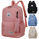 Pink Large Capacity Travel Backpack for Girls - Waterproof School Bag with Detachable Pencil Case - Front View