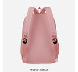 Pink Large Capacity Travel Backpack for Girls - Waterproof School Bag with Detachable Pencil Case - Close-Up Angle